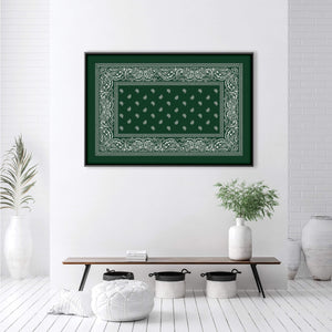 Paisley Bandana - Green Clock Canvas