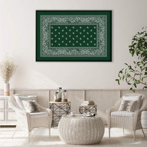 Paisley Bandana - Green Clock Canvas