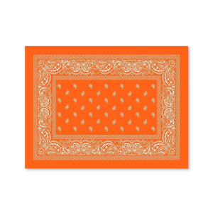 Paisley Bandana - Orange Canvas Art Clock Canvas
