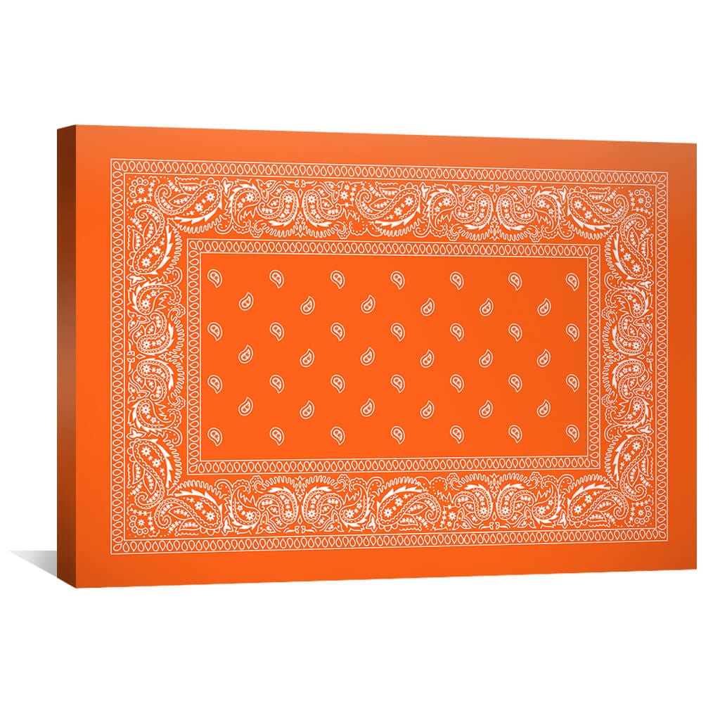 Paisley Bandana - Orange Canvas Art 45 x 30cm / Unframed Canvas Print Clock Canvas