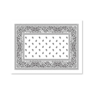 Paisley Bandana - White Canvas Art Clock Canvas