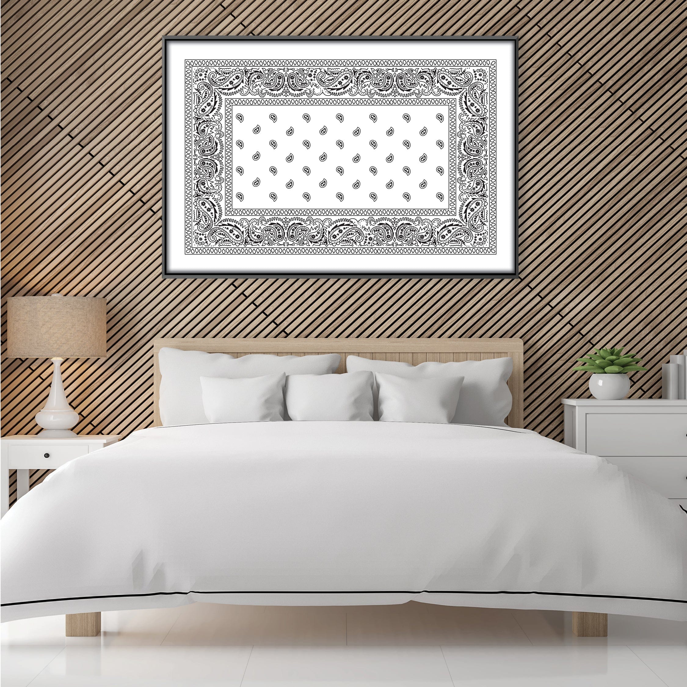 Paisley Bandana - White Clock Canvas