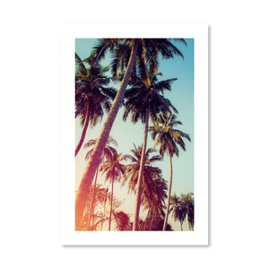 Palm Paradise Print Art Clock Canvas