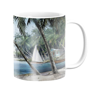 Palm Tree Escape Mug Mug White Clock Canvas