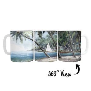 Palm Tree Escape Mug Mug White Clock Canvas
