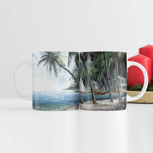 Palm Tree Escape Mug Mug White Clock Canvas