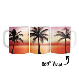 Palm Tree Horizon Mug Mug White Clock Canvas