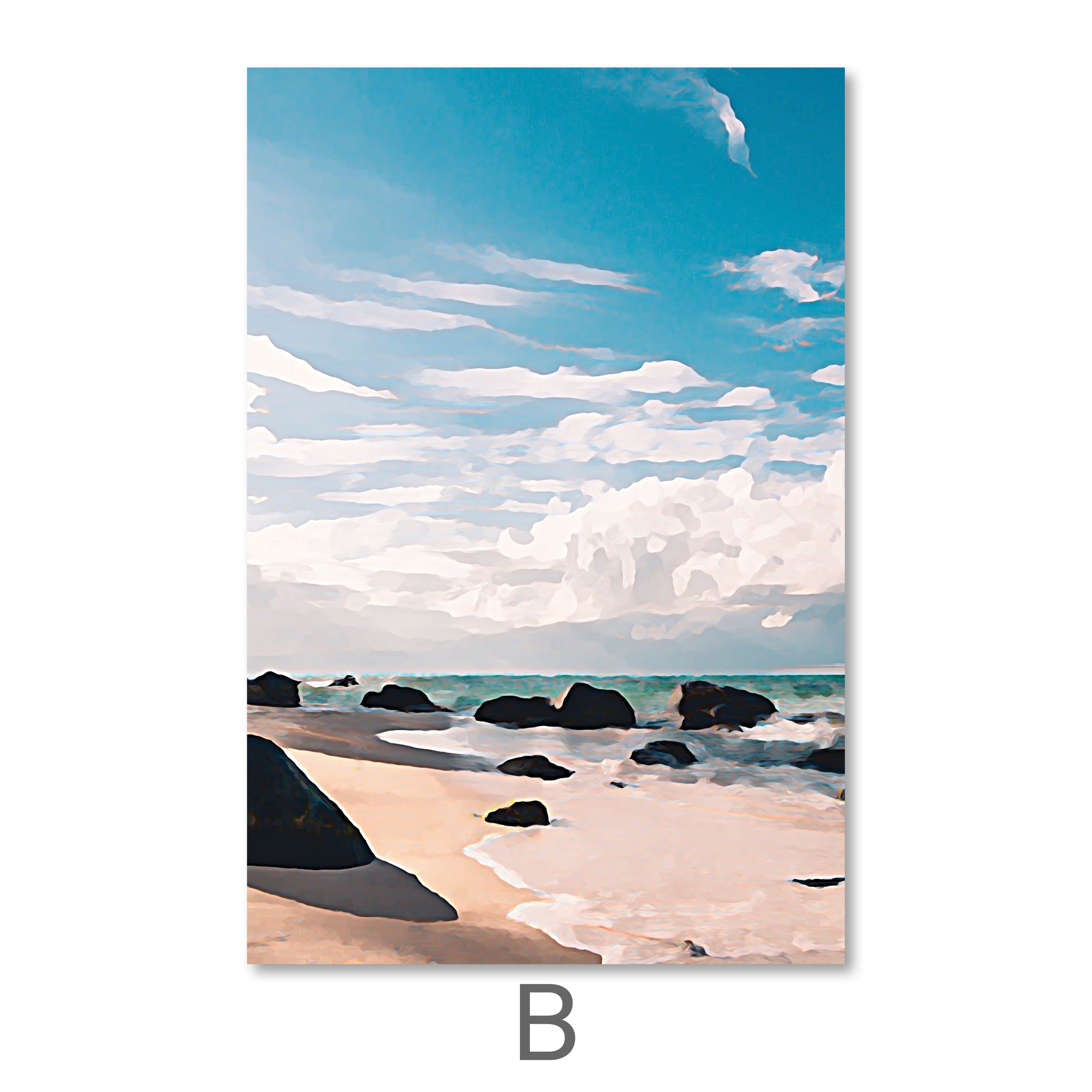 Paradise Beach Canvas Art B / 40 x 50cm / No Board - Canvas Print Only Clock Canvas