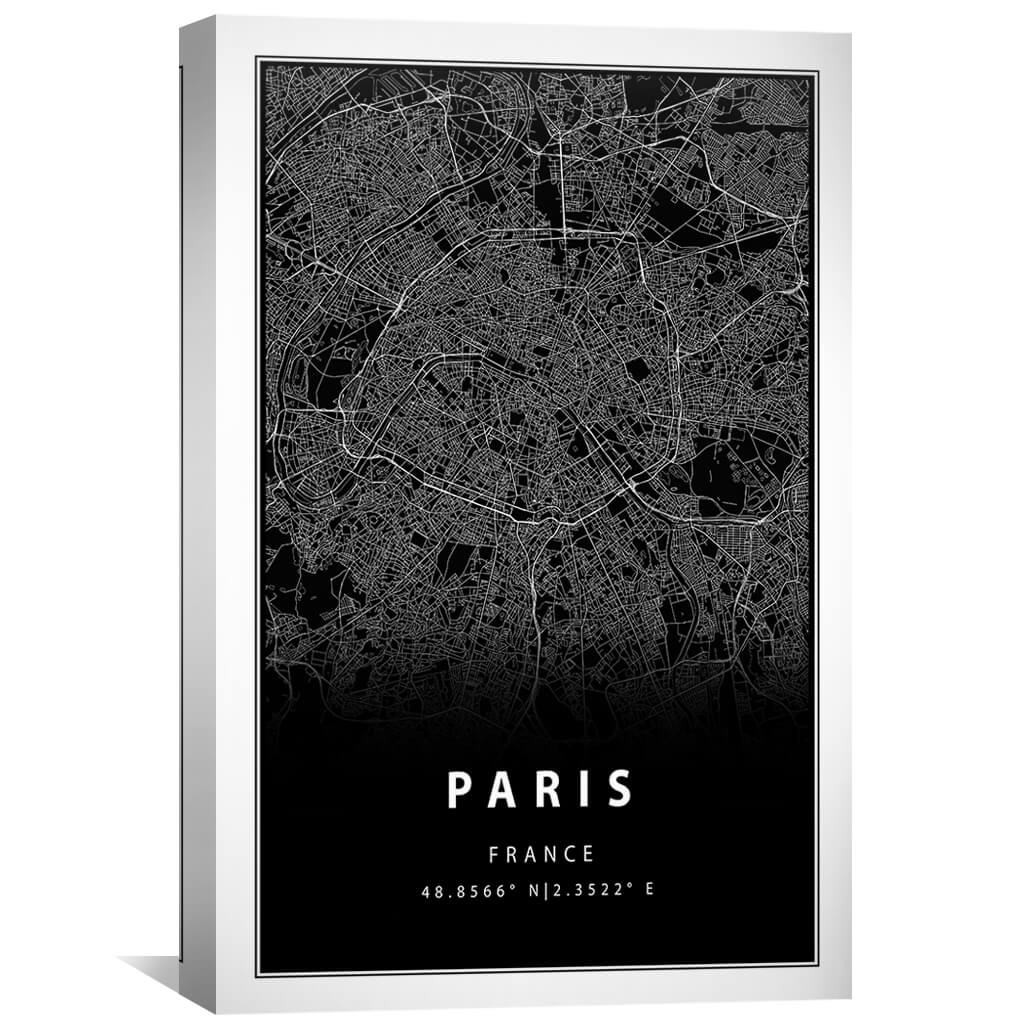 Paris Black Canvas Art Clock Canvas