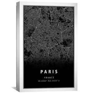 Paris Black Canvas Art Clock Canvas