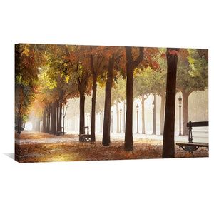 Park Strolls Canvas Art 50 x 25cm / Unframed Canvas Print Clock Canvas