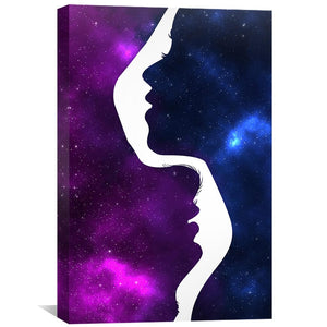 Partners In Space Canvas Art 30 x 45cm / Unframed Canvas Print Clock Canvas