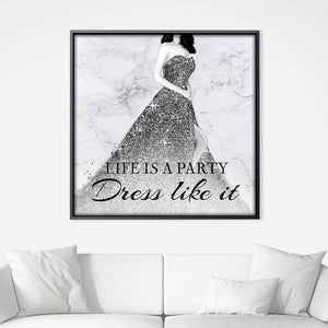 Party Dress Canvas Art Clock Canvas