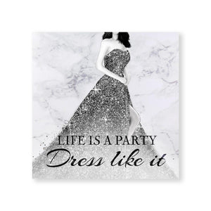 Party Dress Canvas Art Clock Canvas
