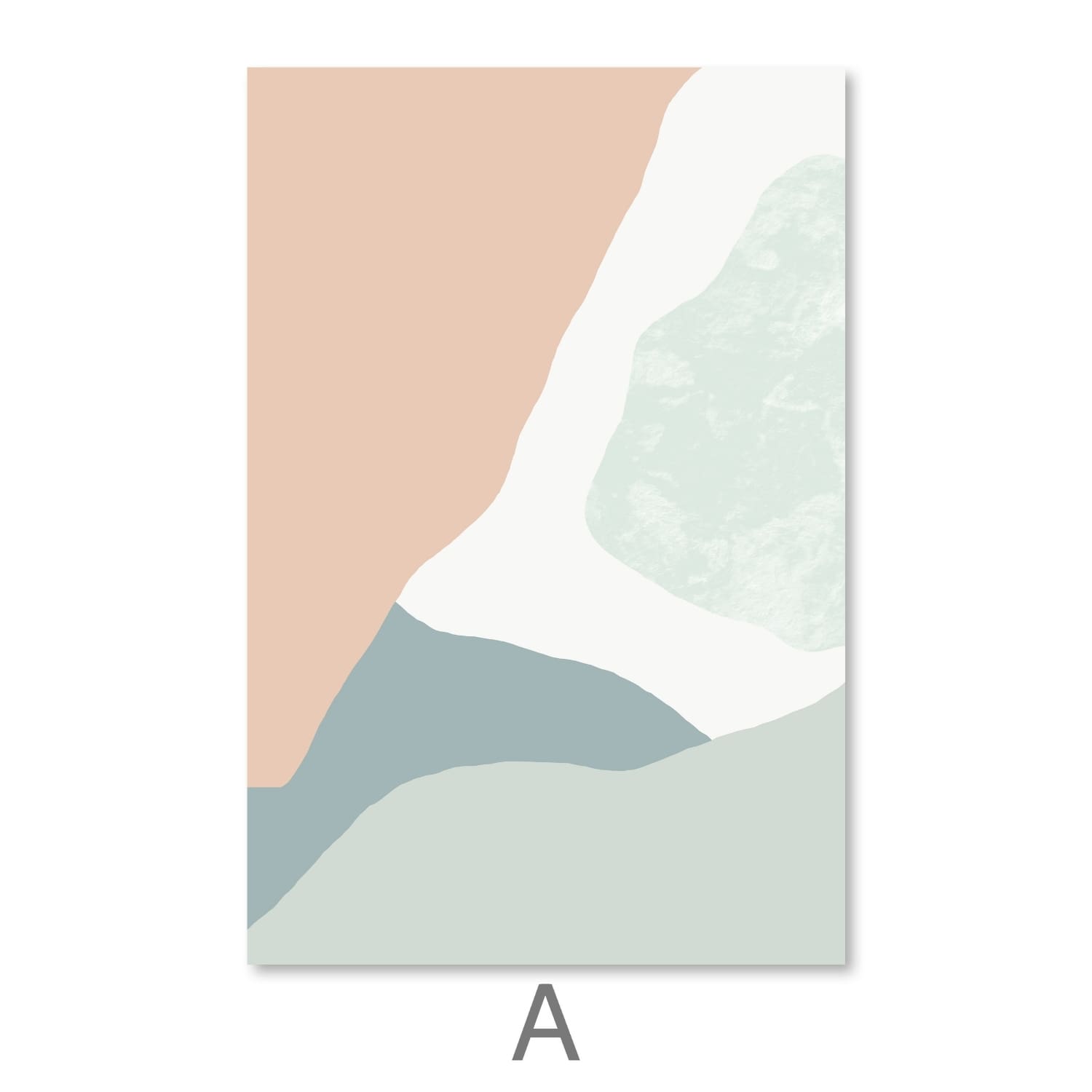 Pastel Curves Canvas Art A / 30 x 45cm / Unframed Canvas Print Clock Canvas