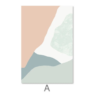 Pastel Curves Canvas Art A / 30 x 45cm / Unframed Canvas Print Clock Canvas