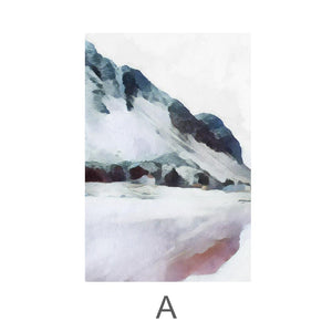 Pastel Mountains Canvas Art A / 40 x 50cm / No Board - Canvas Print Only Clock Canvas