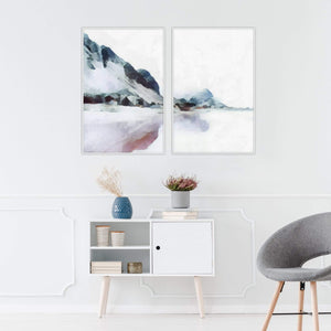 Pastel Mountains Canvas Art Clock Canvas