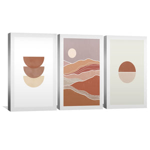 Pastel Shades Canvas Art Set of 3 / 40 x 60cm / Unframed Canvas Print Clock Canvas