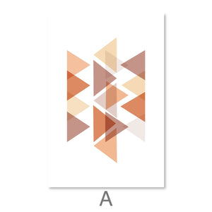 Pastel Triangles Canvas Art A / 30 x 45cm / Unframed Canvas Print Clock Canvas