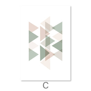 Pastel Triangles Canvas Art C / 30 x 45cm / Unframed Canvas Print Clock Canvas