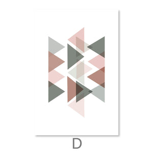 Pastel Triangles Canvas Art D / 30 x 45cm / Unframed Canvas Print Clock Canvas
