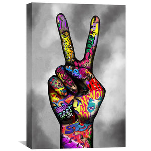 Peace and Unity Canvas Art 40 x 60cm / Unframed Canvas Print Clock Canvas
