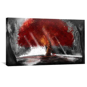 Peaceful Redwood Canvas Art 50 x 25cm / Unframed Canvas Print Clock Canvas