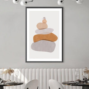 Pebble Stack Canvas Art Clock Canvas