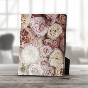 Peonies Desktop Canvas Desktop Canvas 20 x 25cm Clock Canvas