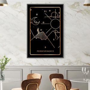 Perseverance Tarot Card Canvas Art Clock Canvas