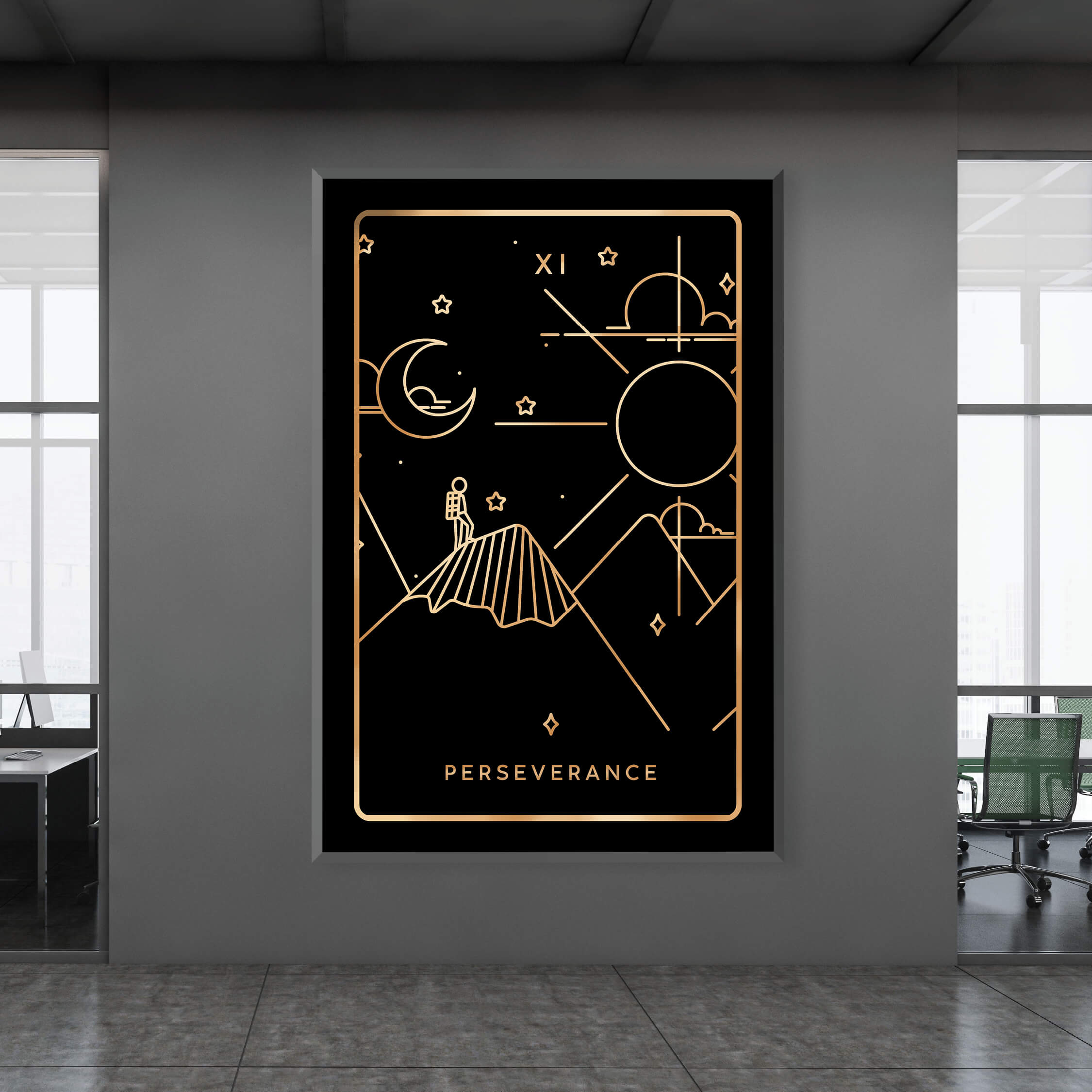Perseverance Tarot Card Clock Canvas