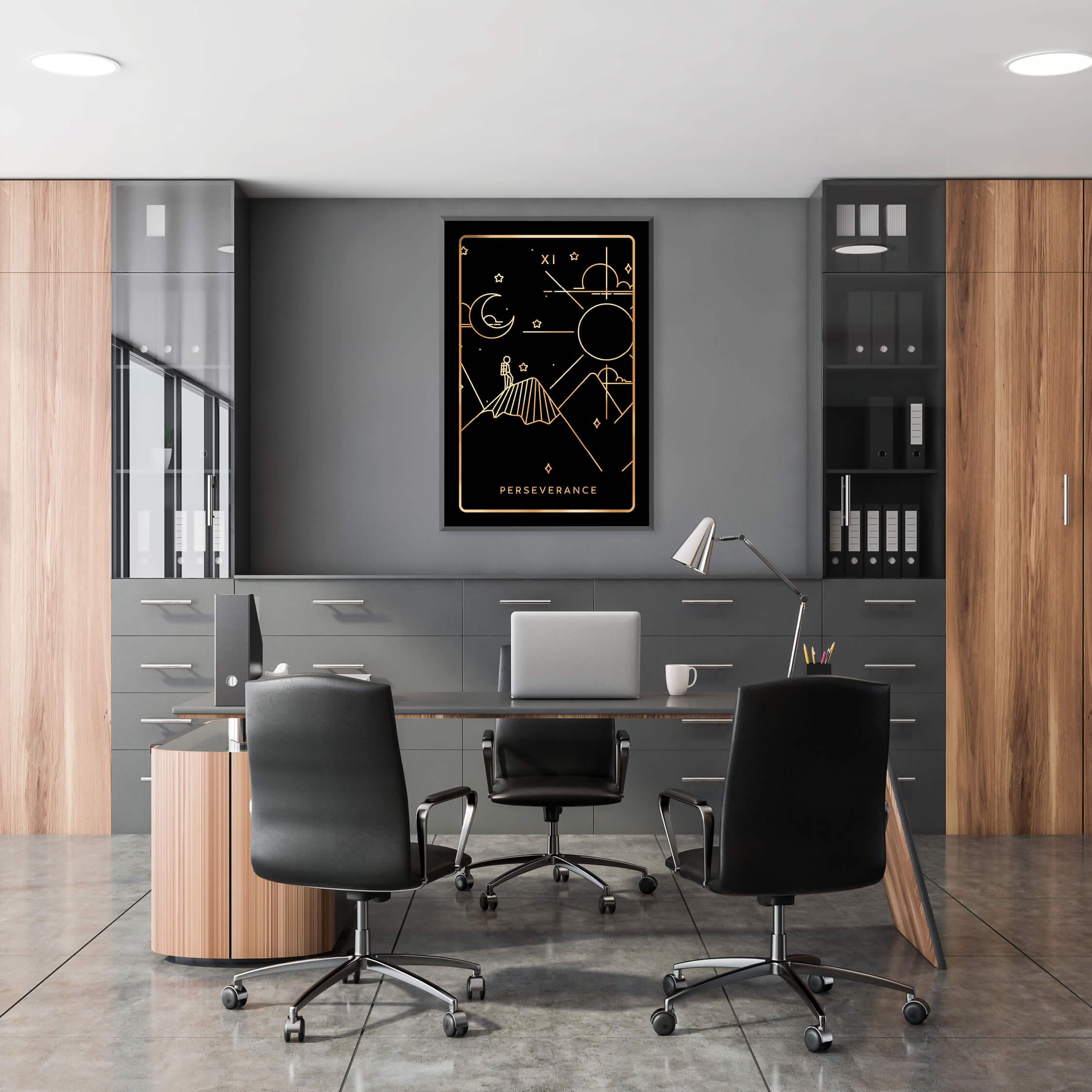 Perseverance Tarot Card Clock Canvas