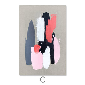 Pink Black And Grey Canvas Art Clock Canvas