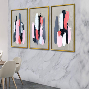 Pink Black And Grey Canvas Art Clock Canvas