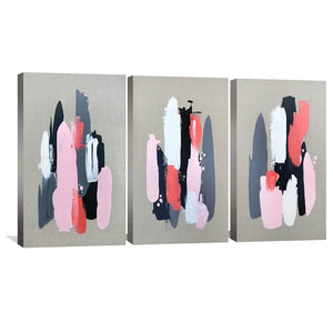 Pink Black And Grey Canvas Art Clock Canvas