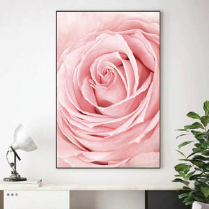 Pink Flower Canvas Art Clock Canvas