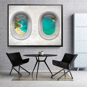 Plane View - Bali Clock Canvas