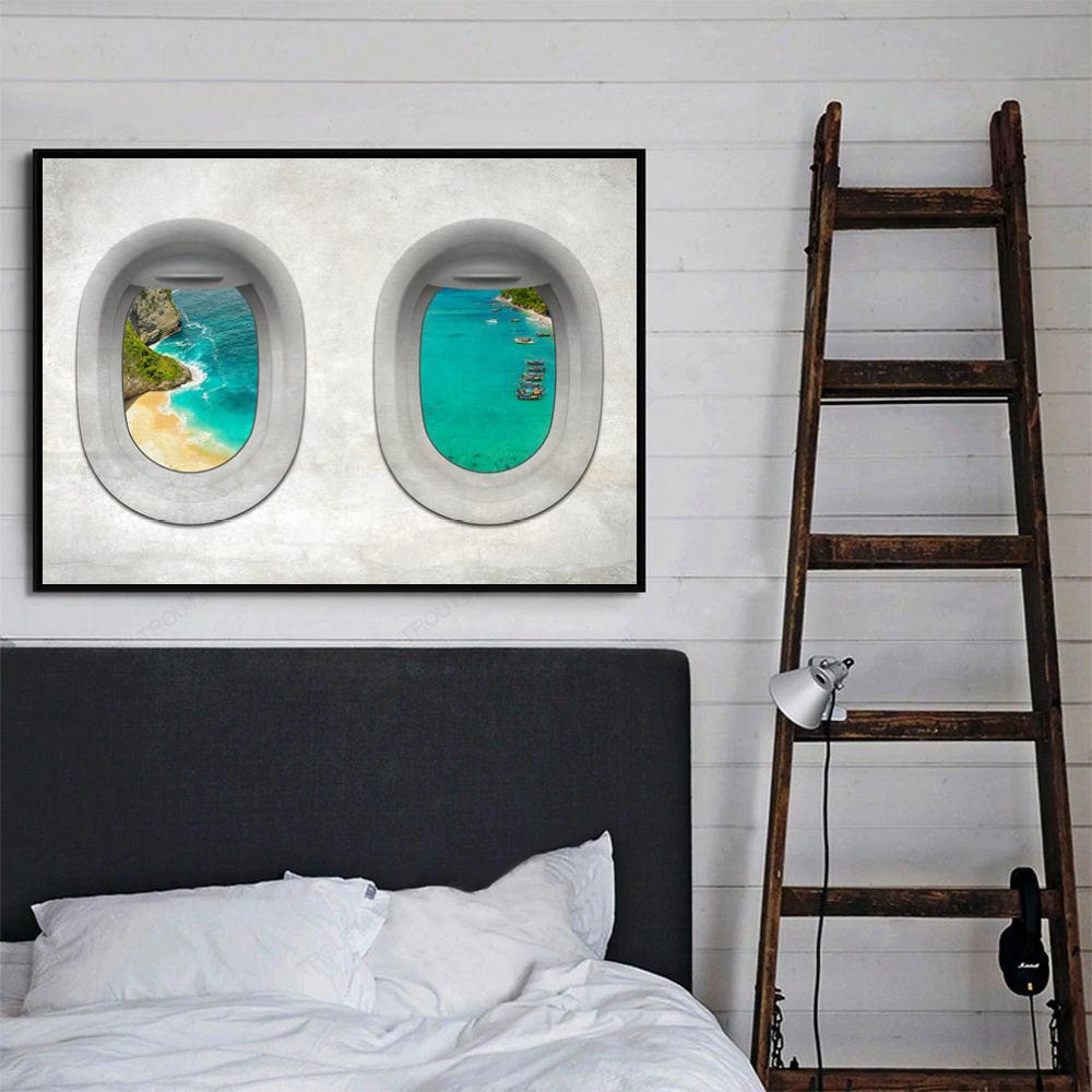 Plane View - Bali Clock Canvas