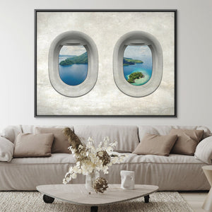 Plane View - Indonesia 2 Canvas Art Clock Canvas