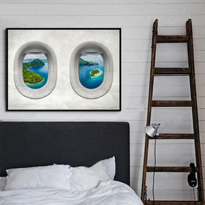 Plane View - Indonesia Clock Canvas