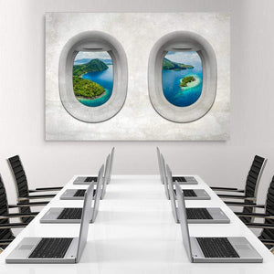 Plane View - Indonesia Clock Canvas