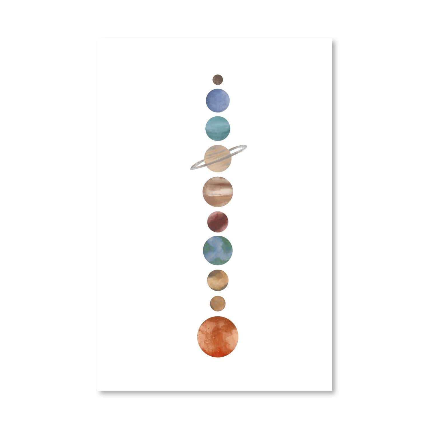 Planetary Line Up Canvas Art Clock Canvas