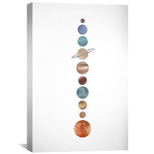 Planetary Line Up Canvas Art Clock Canvas