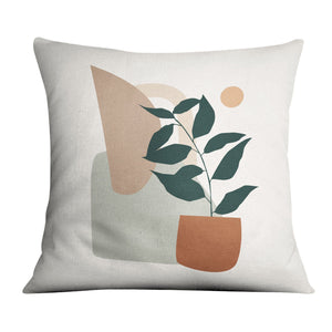 Plants and Shapes B Cushion Cushion 45 x 45cm Clock Canvas
