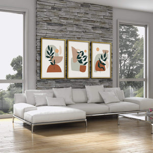 Plants and Shapes Canvas Art Clock Canvas