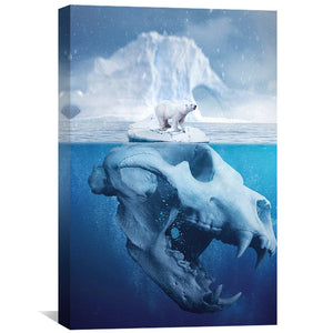 Polar Ice Canvas Art Clock Canvas