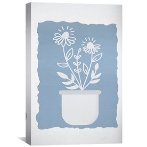 Potted Flowers 1 Canvas Art Clock Canvas