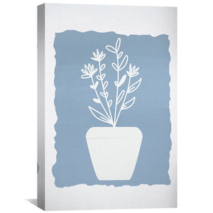 Potted Flowers 2 Canvas Art Clock Canvas