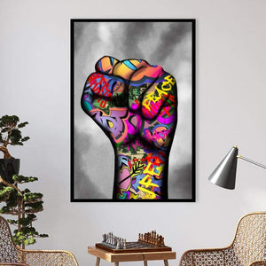 Power Fist Canvas Art Clock Canvas